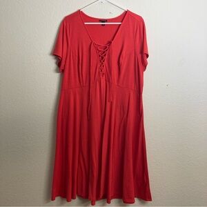 Torrid Cap Sleeve A-Line Dress - Size 2 - Orange/Red